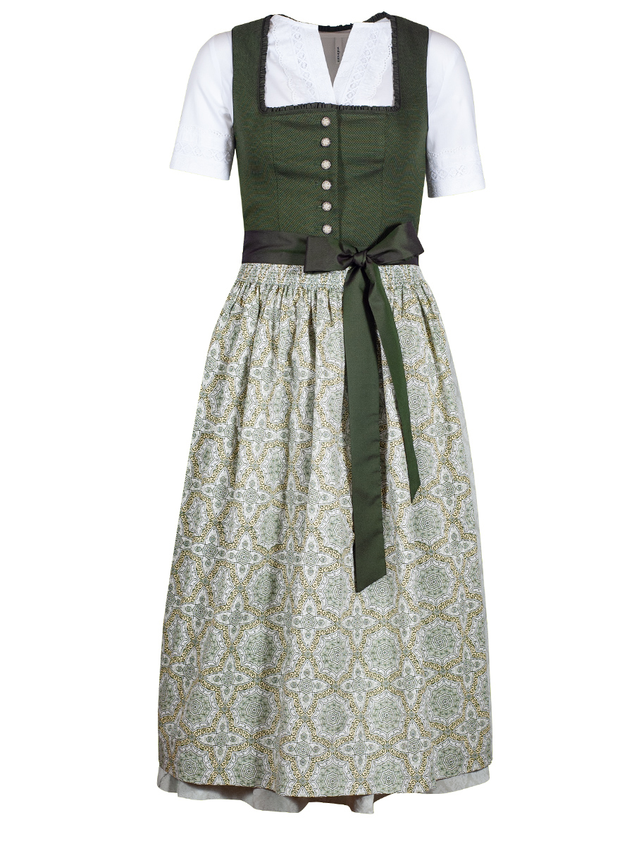 Schloß Orth Dirndl Nina-Q, grün-grau, 80lg #1