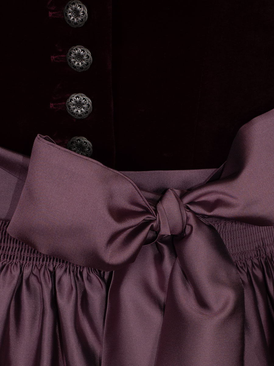 Hammerschmid Dirndl Pillersee, bordeaux, Samtmieder #6