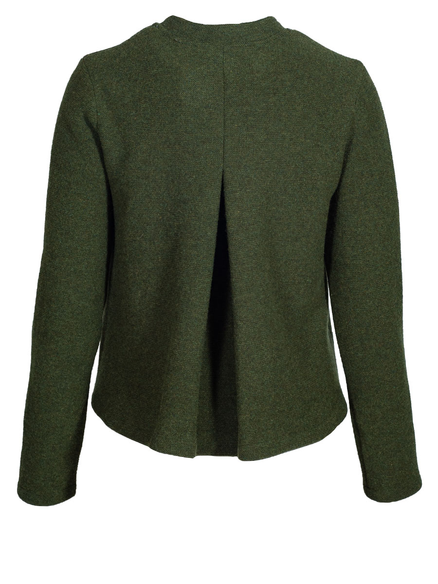 Stapf Strickjacke Marie, tannenzweig, grün, Rückenfalte #2