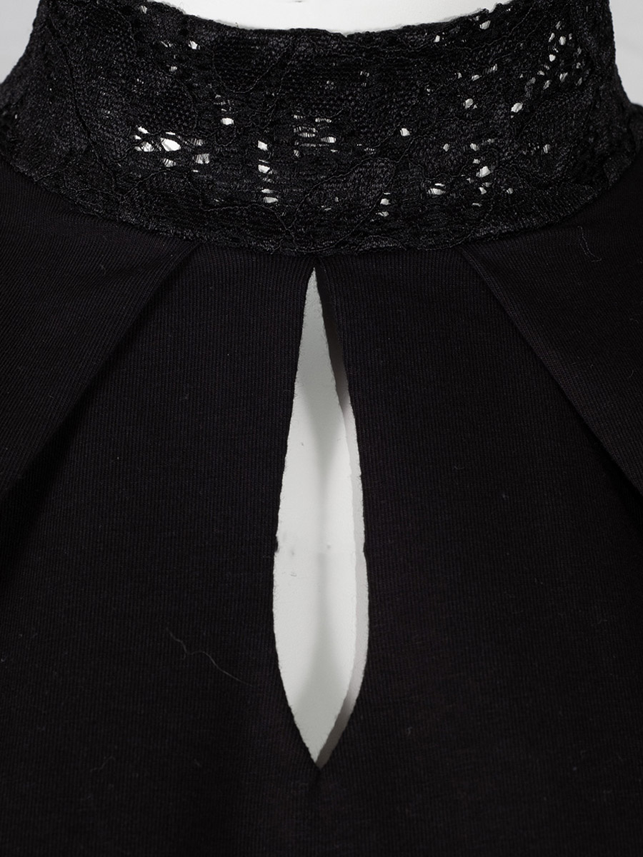 Anna Langarmshirt, schwarz, Spitzenarme #3