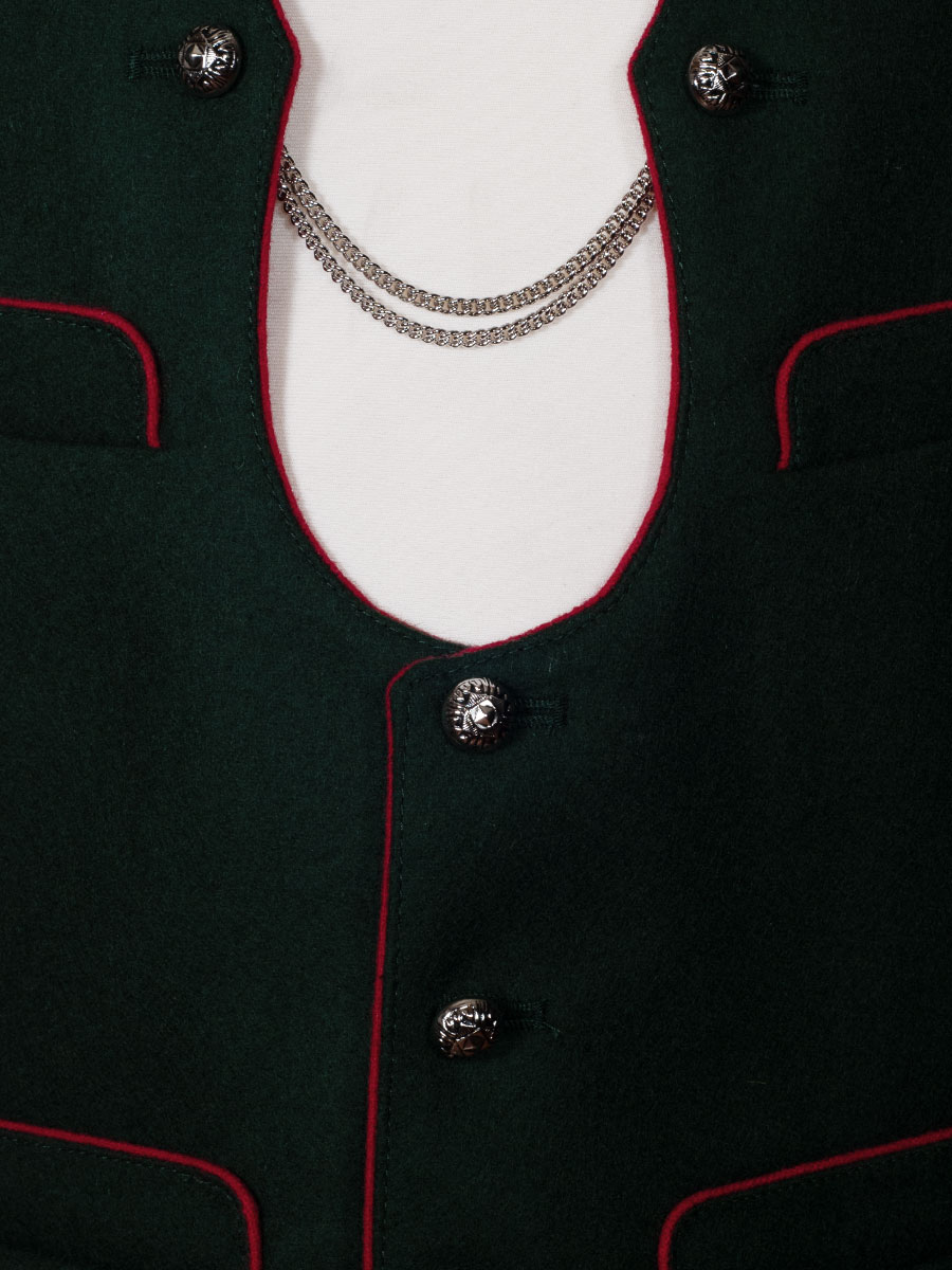 NEW G.O.L Trachtenweste, Ketterlweste, moosgrün, rotes Paspol, Buben #3