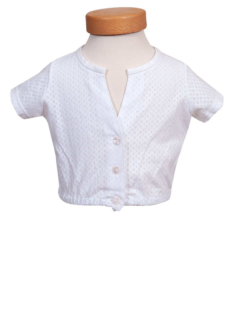 Hammerschmid Frieda Dirndlbluse, Mädchen, weiß, Lochmuster #1