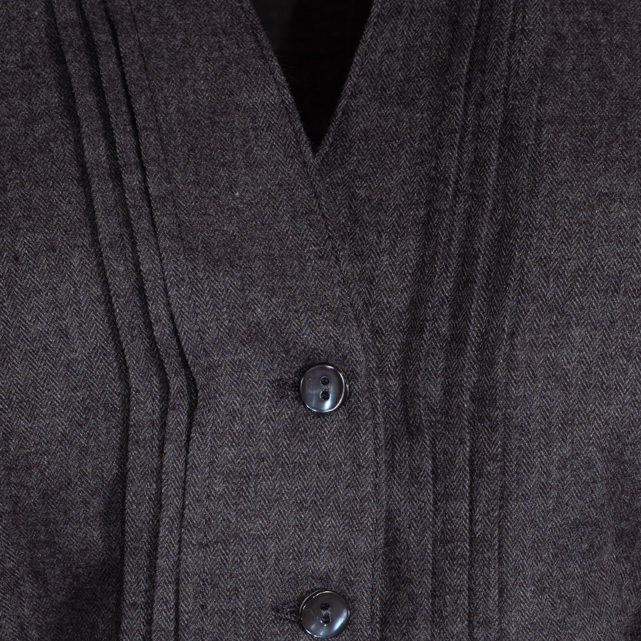 Hammerschmid Anni Dirndlbluse, anthrazit, Langarm, Flanell, Fischgrat #3