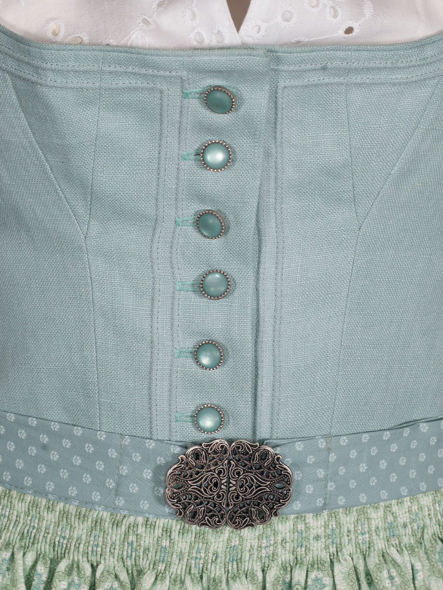 hausg'macht Schliersee Dirndl, Leinen, türkis, 80lg #5