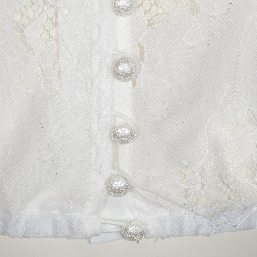 Country Line Dirndlbluse Spitze, creme, hochgeschlossen #4