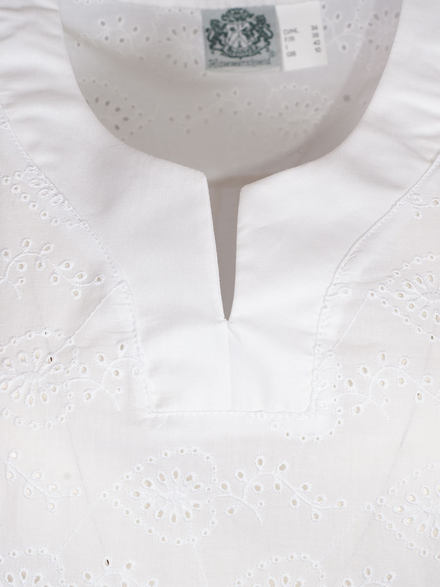 Hammerschmid Linda Blusenshirt, weiß, Kurzarm, Lochmuster #3