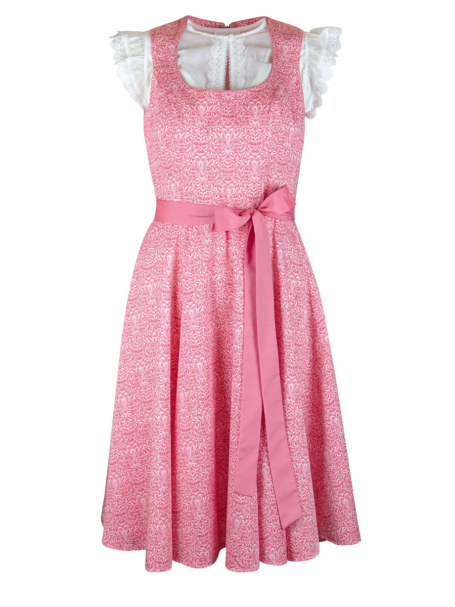 Wenger Damenkleid Dafine, koralle, gemustert, Stoffgürtel #1