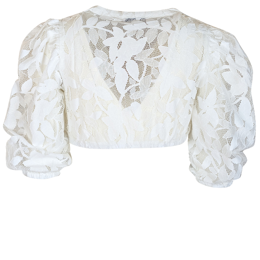 MarJo Spitzen-Dirndlbluse, weite Puffarme, offwhite #2
