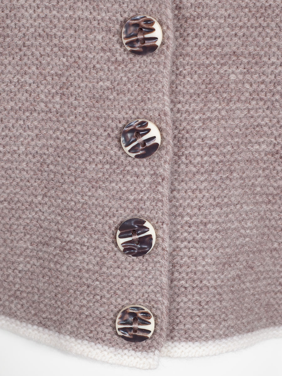 fei scho schee Strickjacke, sleet, Einfassung in ecrue, kurz #3