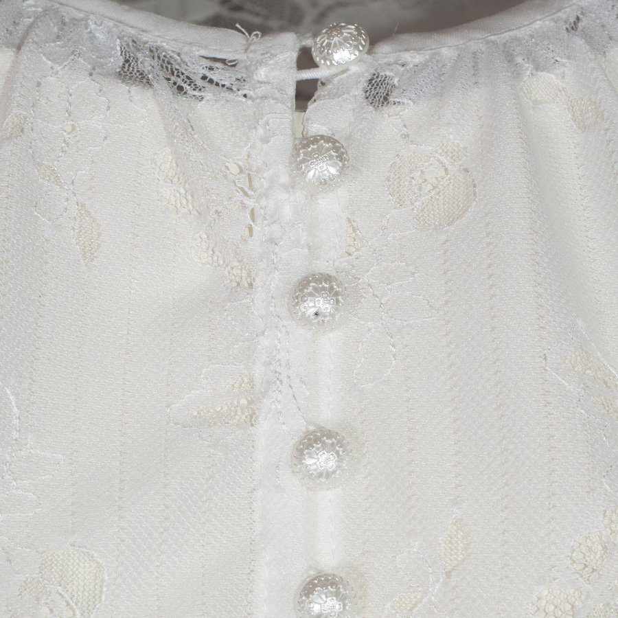 Country Line Dirndlbluse Spitze, creme, hochgeschlossen #3