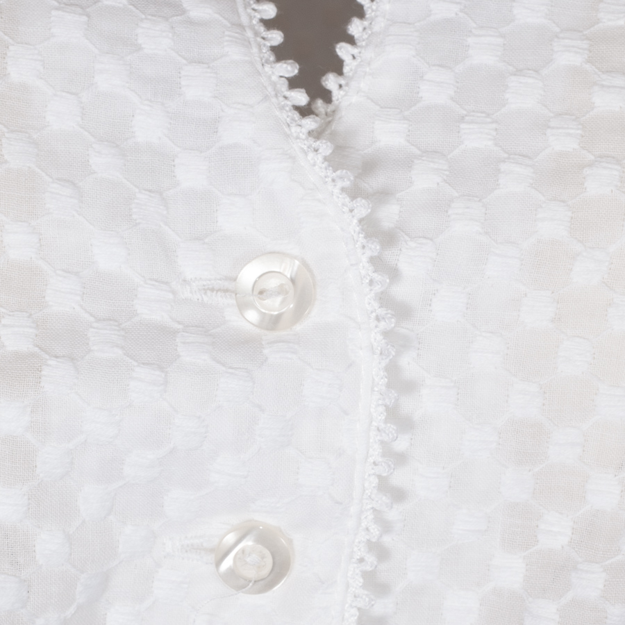 Wenger Dirndlbluse Claudia, weiß, Kurzarm, Pünktchenmuster #2