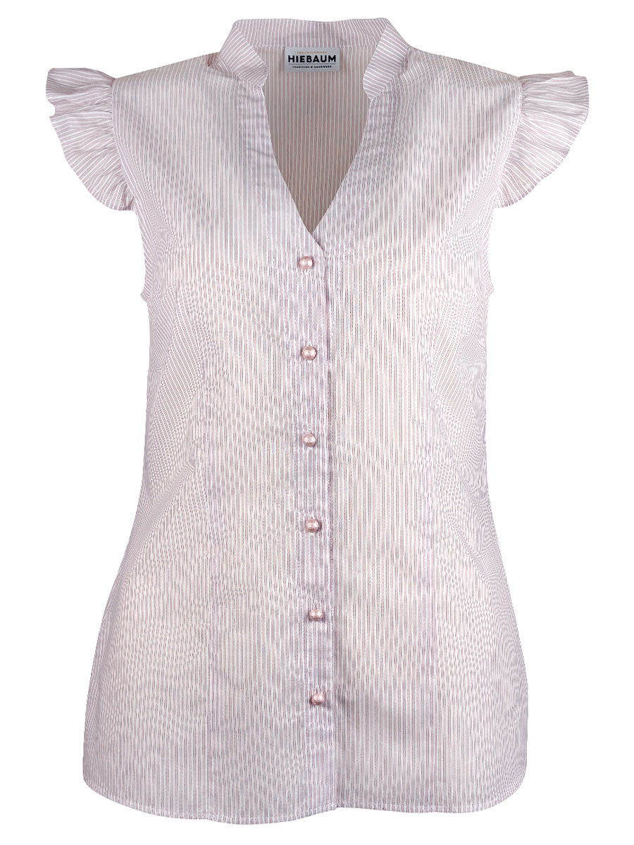Hiebaum Bluse, Streifenmuster, rosa-weiß, Flügelarm #1