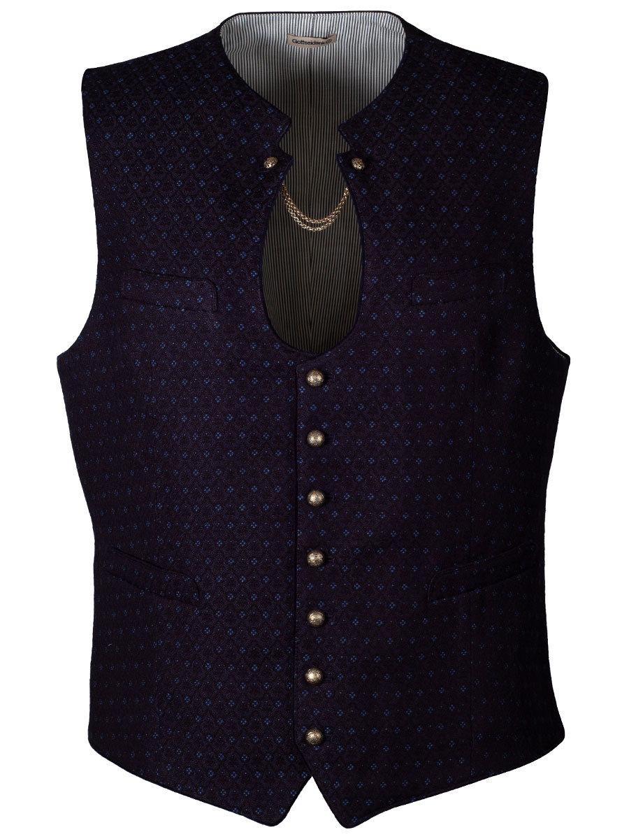 Gottseidank Herrenweste Ignaz, navy, traditionell, schwarzer Rücken #1