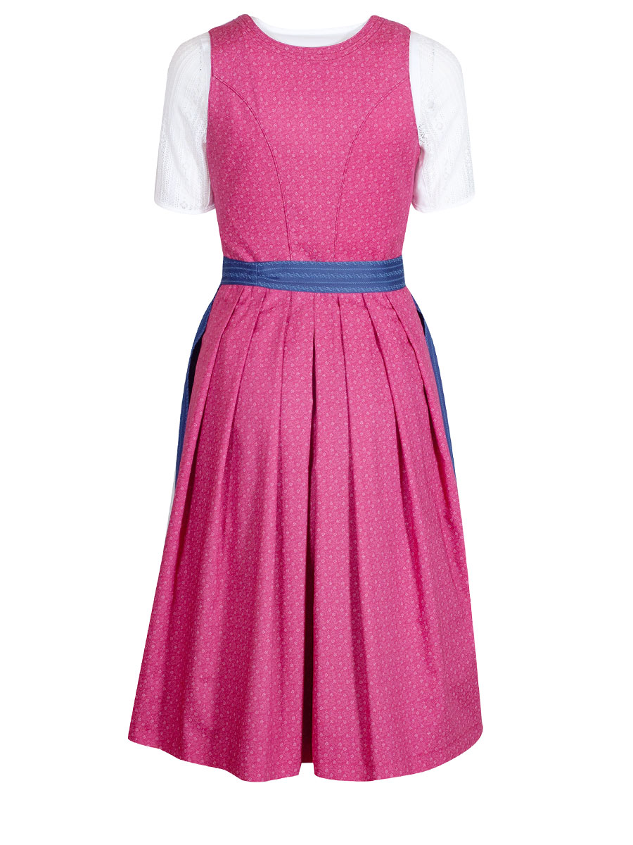 Wenger Ulla Baumwolldirndl, pink-blau, 70cm #3