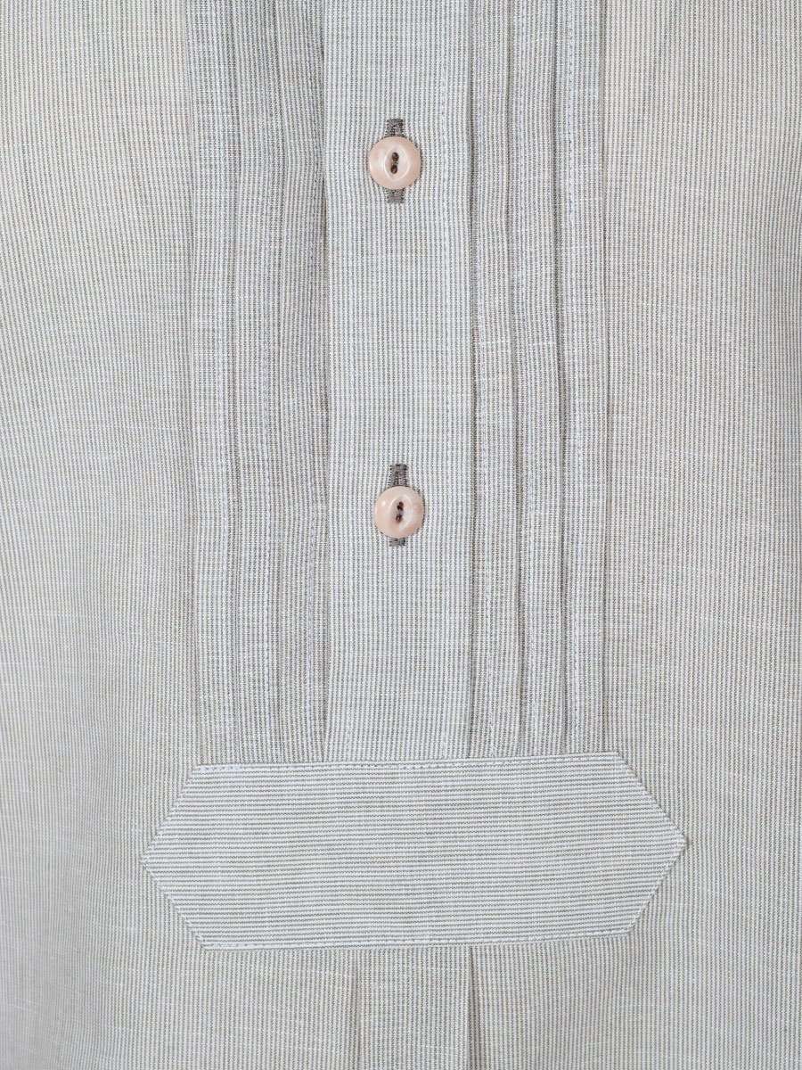 Waldorff Trachtenhemd, grün-weiß gestreift, Pfoad, Stehkragen #3