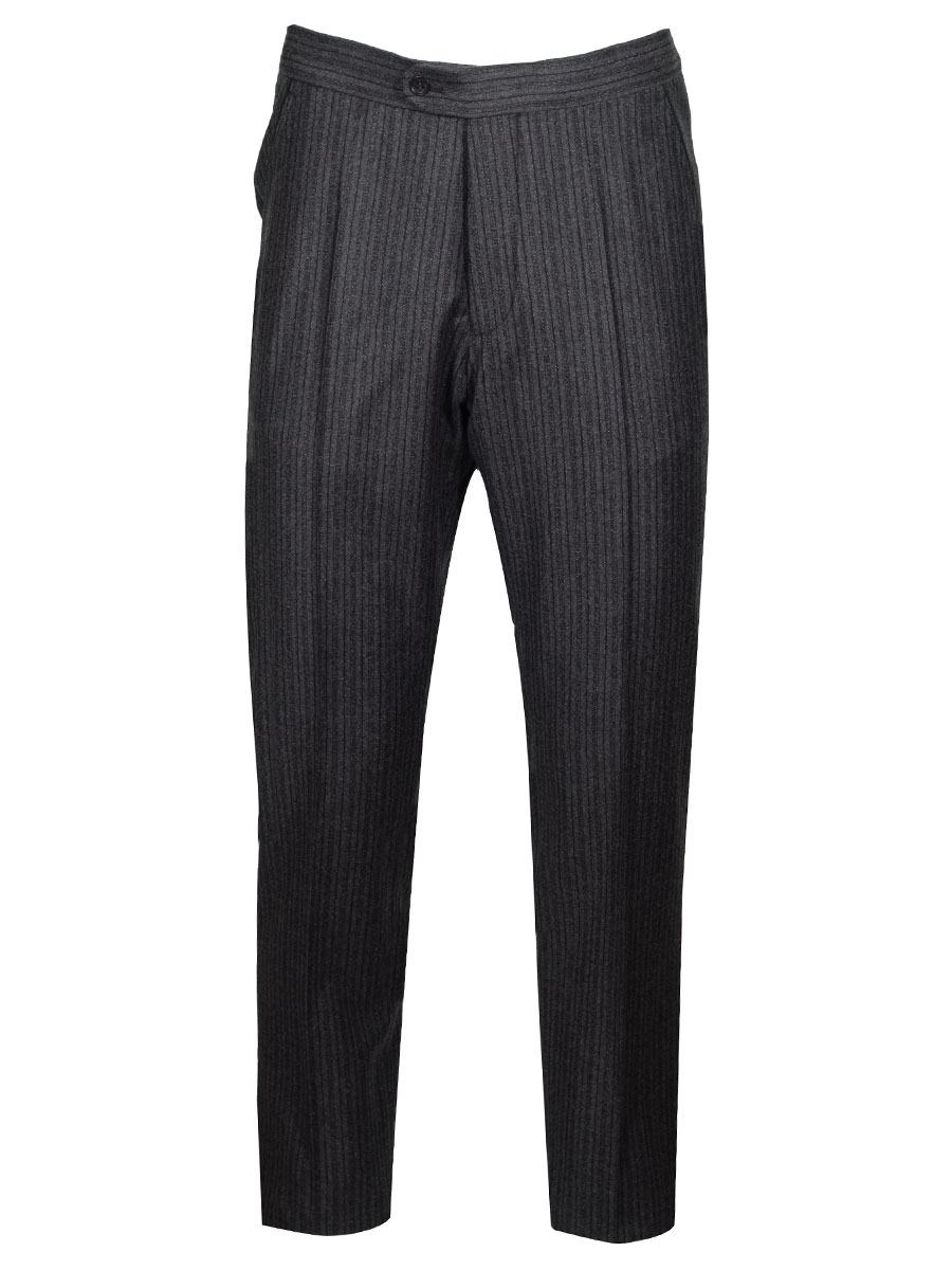Viererspitz Stresemannhose Jakob, anthrazit, seitlich grünes Paspol #1