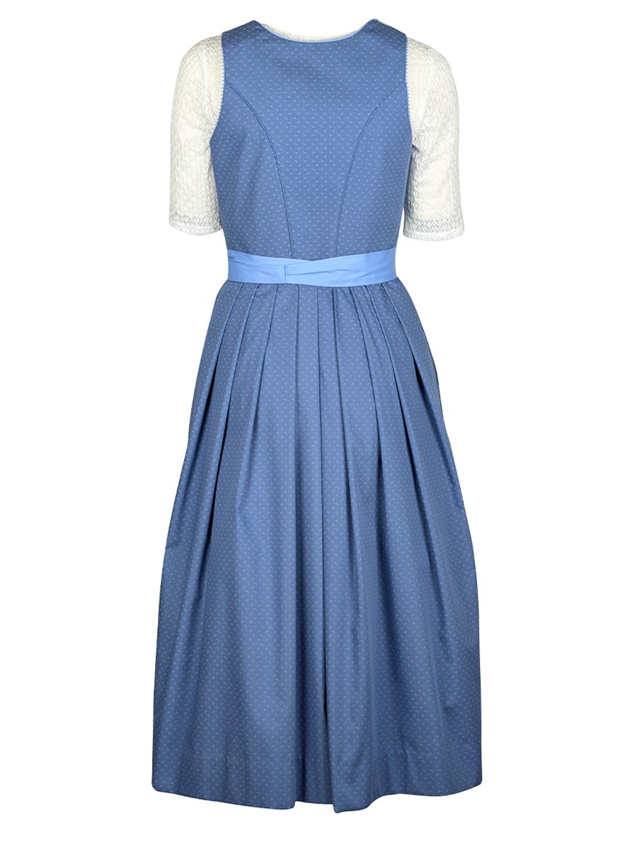 Waldorff Dirndl Cali, blau, Schürze mit rosa Blumen, 80lg #5