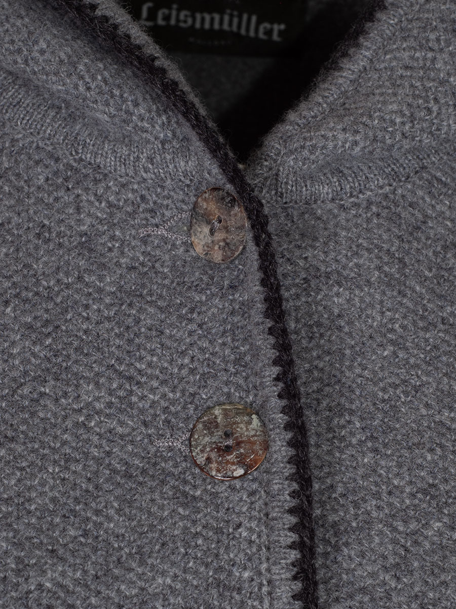 Astrifa Strickjacke Damen Panholz, mittelgrau, dunkelgraue Einfassung #3