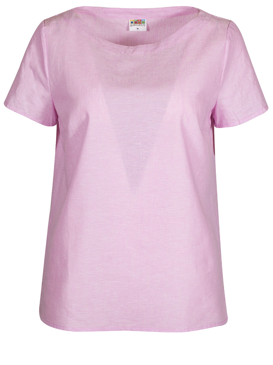 Berwin & Wolff Leinenbluse, rosa, Kurzarm, gerader Schnitt #1