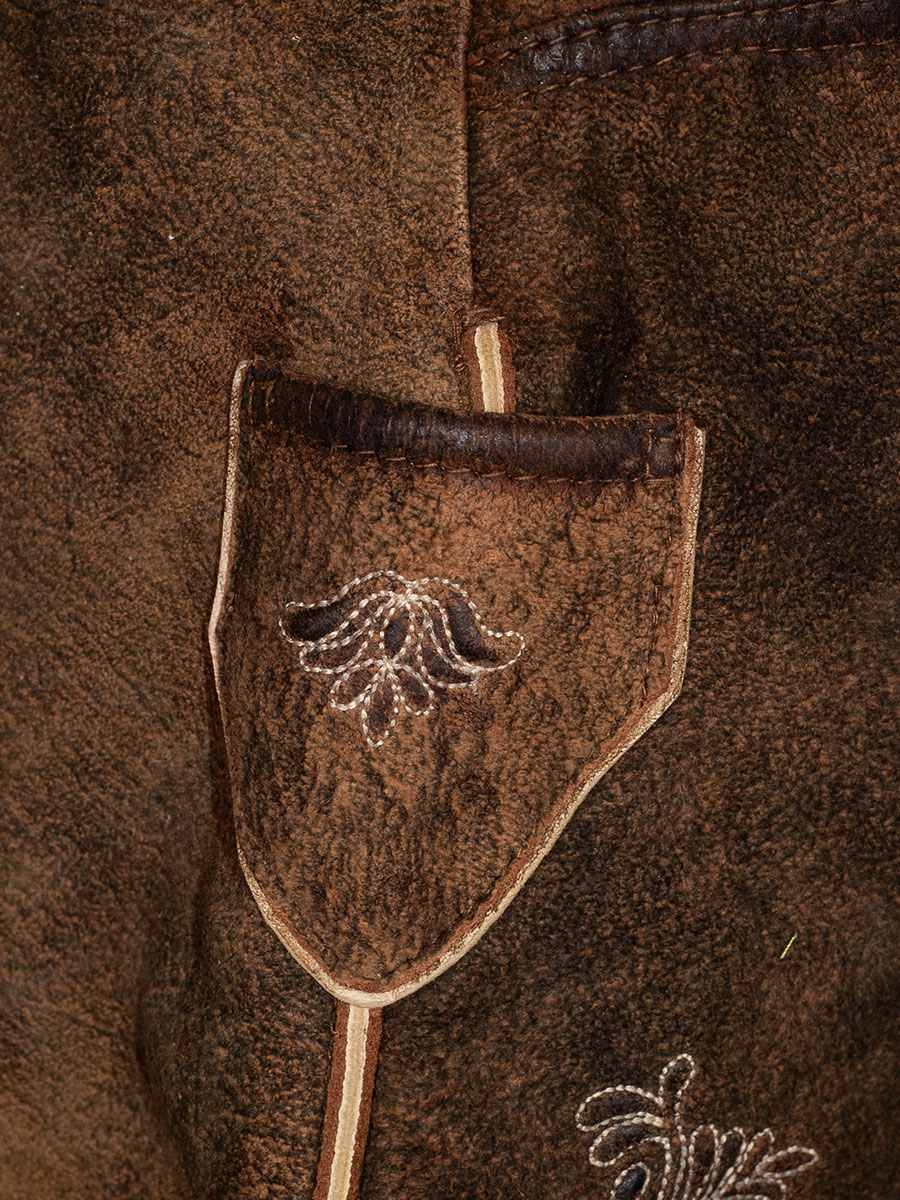 Hammerschmid Zugspitz Lederhose, kurz, braun,  mit Gürtel #6
