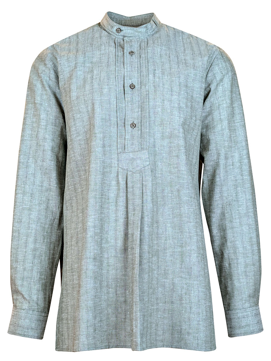 Waldorff Trachtenhemd hellgrün gestreift, Pfoad, Stehkragen #1