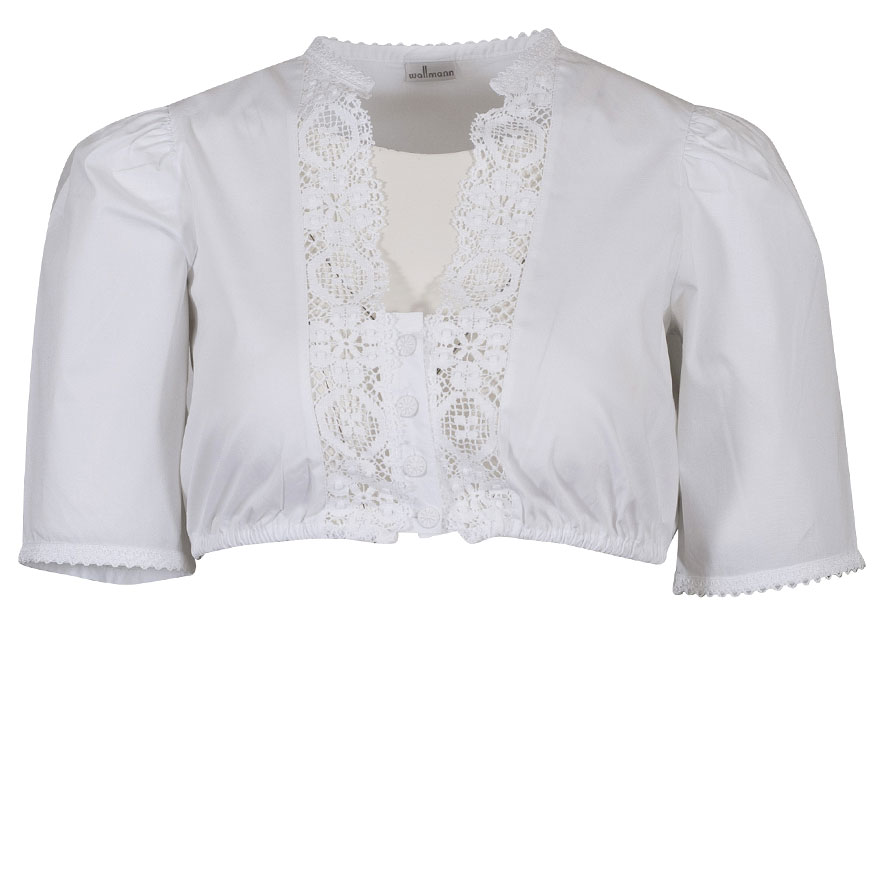 Wallmann Dirndlbluse Leilani, weiß, Spitzeneinsatz #1