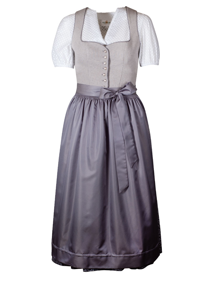 Wenger Dirndl Ute, festlich, hellgrau, 80lg #1