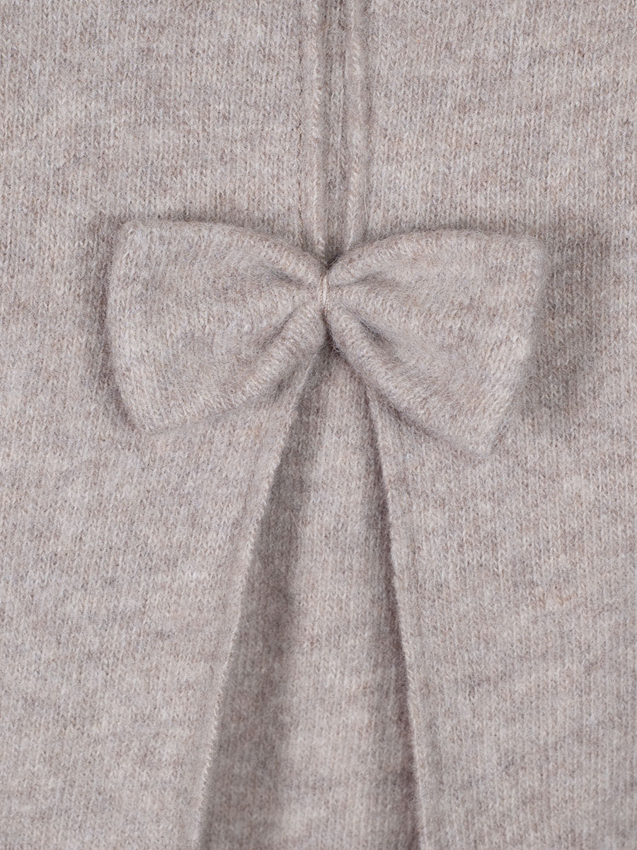 Boos Strickjacke Damen, beige, Rückenfalte mit Schleife #3