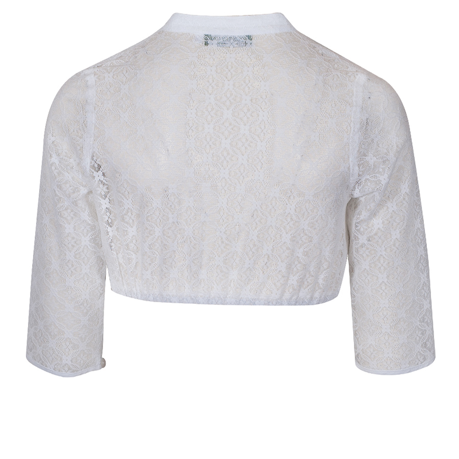 Country Line Dirndlbluse weiß, V-Ausschnitt, feine Spitze, 3/4-Arm #2