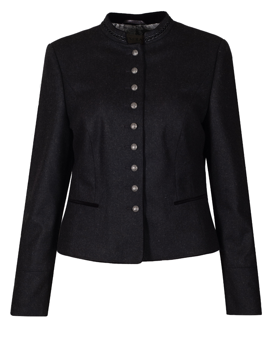 Kaiseralm Damenjacke Claris, anthrazit, Stehkragen, Schoßerl #1