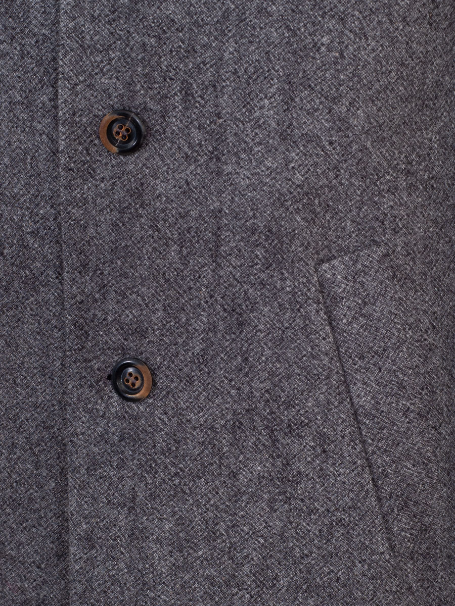 Herrenmantel Constantin grau meliert, Loden, Revers #6