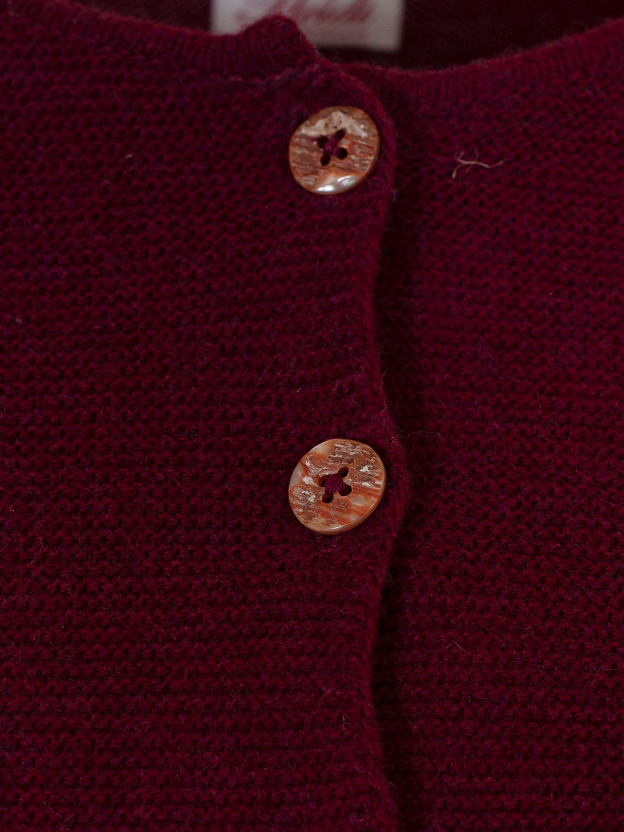 Heidi Strickjacke, bordeaux, Perlmuttknöpfe, glatt gestrickt, fein #2