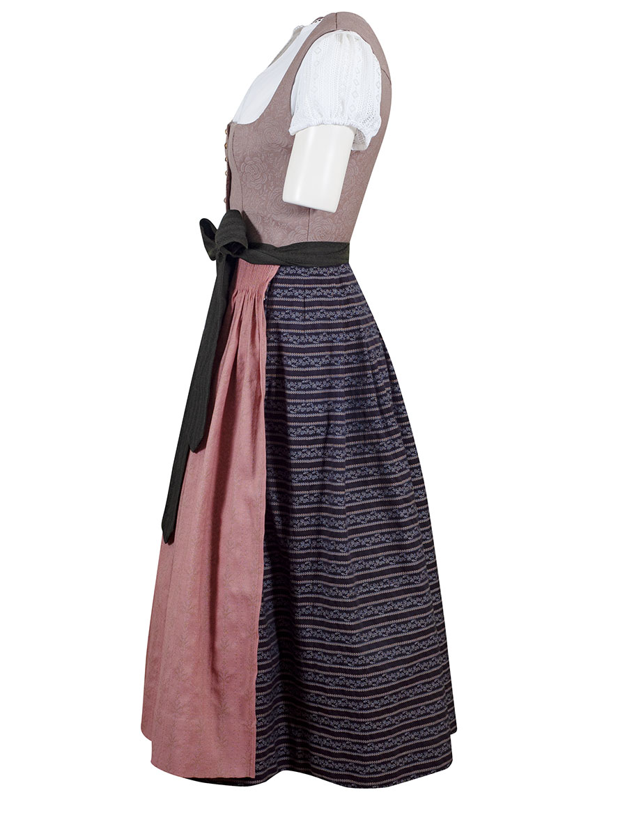 Gottseidank Dirndl Monika, stein-malve, hochwertig, festlich, Stretch, 80cm #3