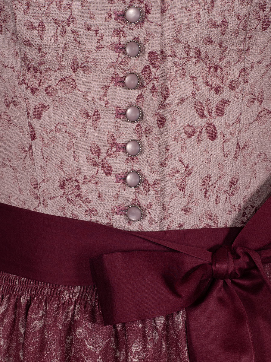 Wenger Baumwolldirndl Isabella, zartrosa-weinrot, 80lg #4
