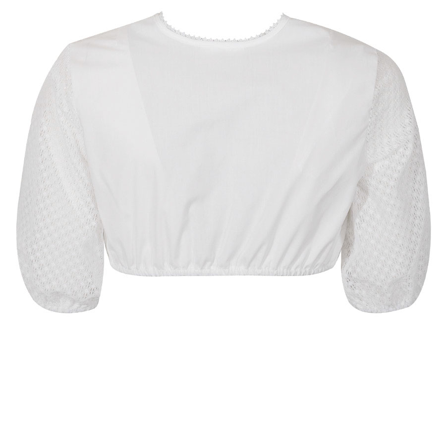 Wenger Dirndlbluse Paloma, weiß, Ärmel mit Lochmuster #2