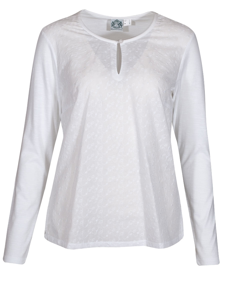 Hammerschmid Blusenshirt Jolanda, weiß, Langarm #1