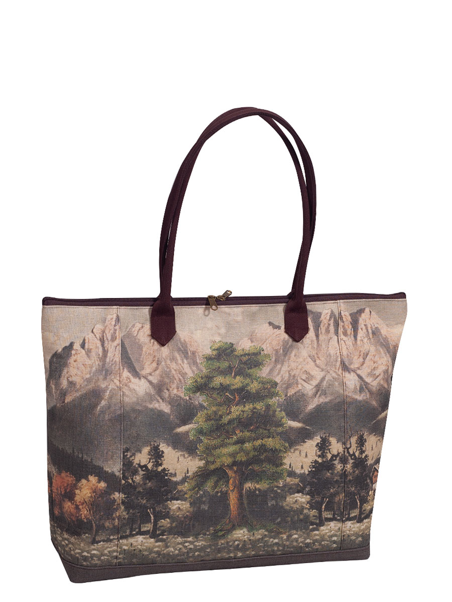 Guido Schultertasche, Travel, Motiv Kraftbaum, Leinen #1