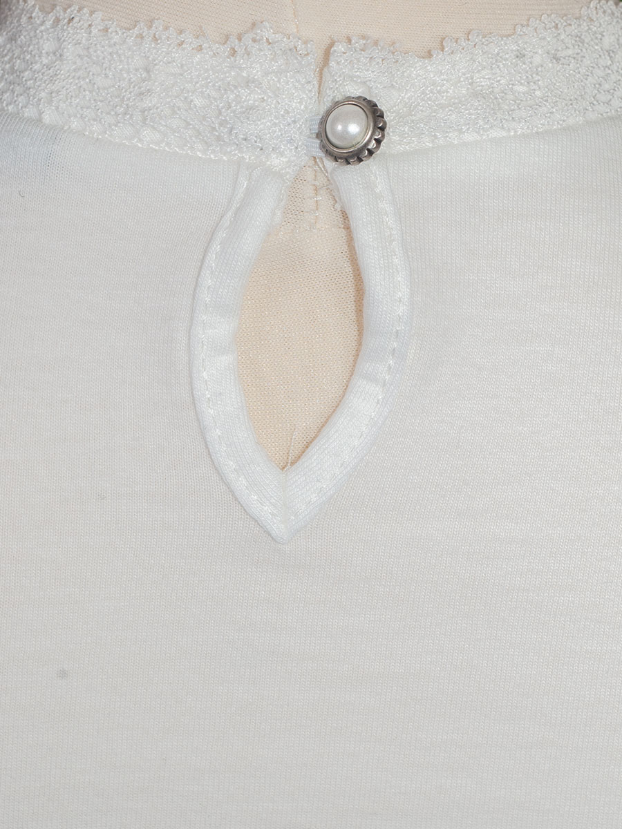 Moser Petronia Langarmshirt, Mädchen, weiß, Spitzenborte #3