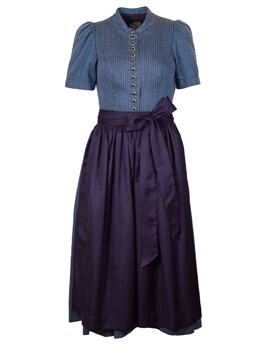 Hammerschmid Burgsee Dirndl, hochgeschlossen, blau, Kleid, 80lg #1