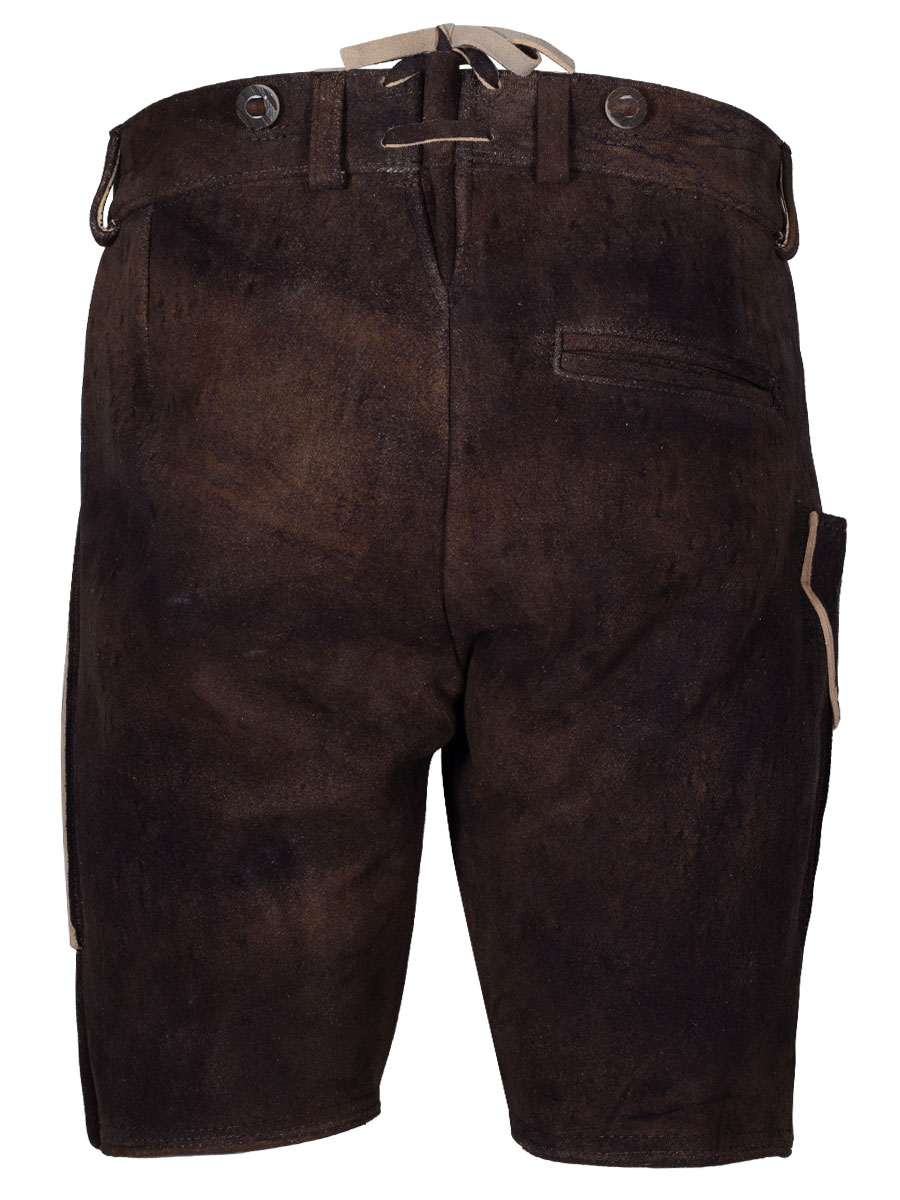 Weinbauer Kurze Lederhose Wildleben, moor, dunkelgrüner Stick, Hirschleder #3