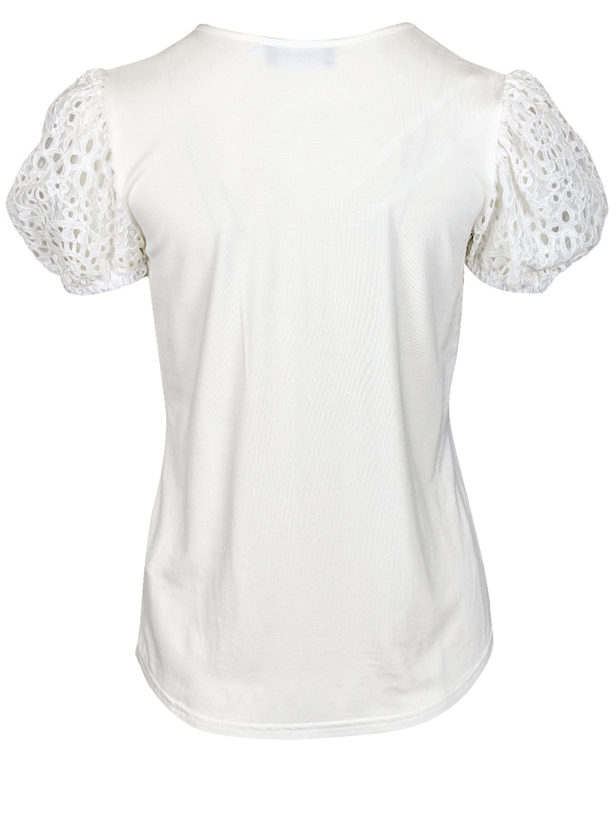 Country Line Shirtbluse, creme, Puffarm #3