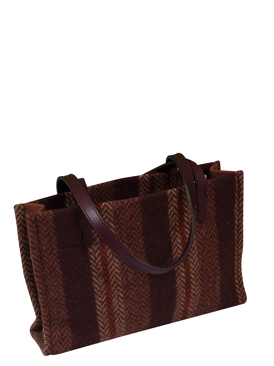 Bezirk Oberbayern Handtasche Zeger, braun, gestreift, klein #1