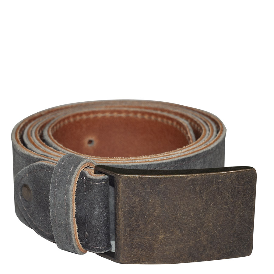 Weinbauer Ledergürtel antik, Bronzeschnalle, Ziegenvelour #2