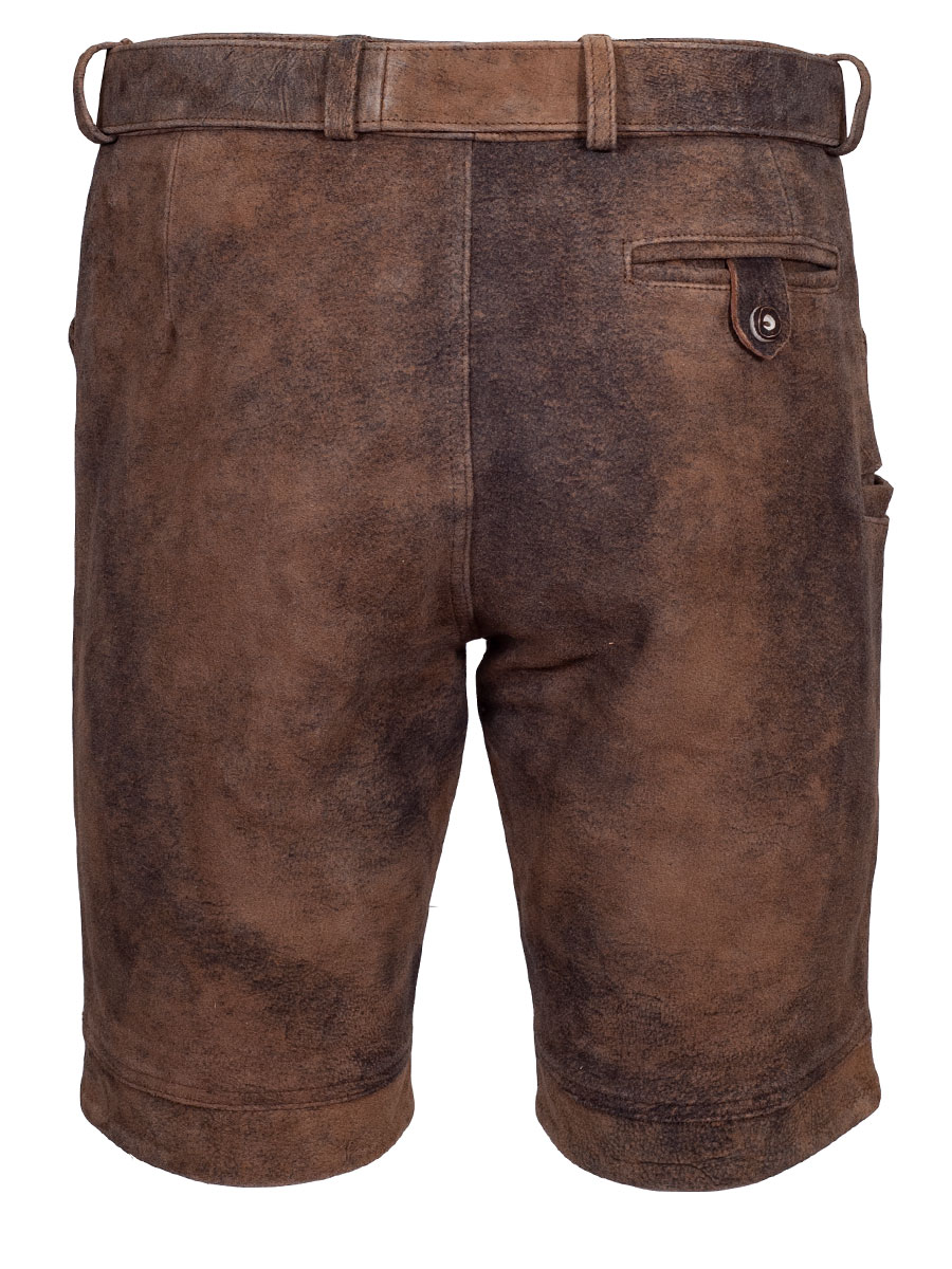 Schloß Orth kurze Lederhose Pilsach, rinde used, Wildbock, mit Gürtel #3
