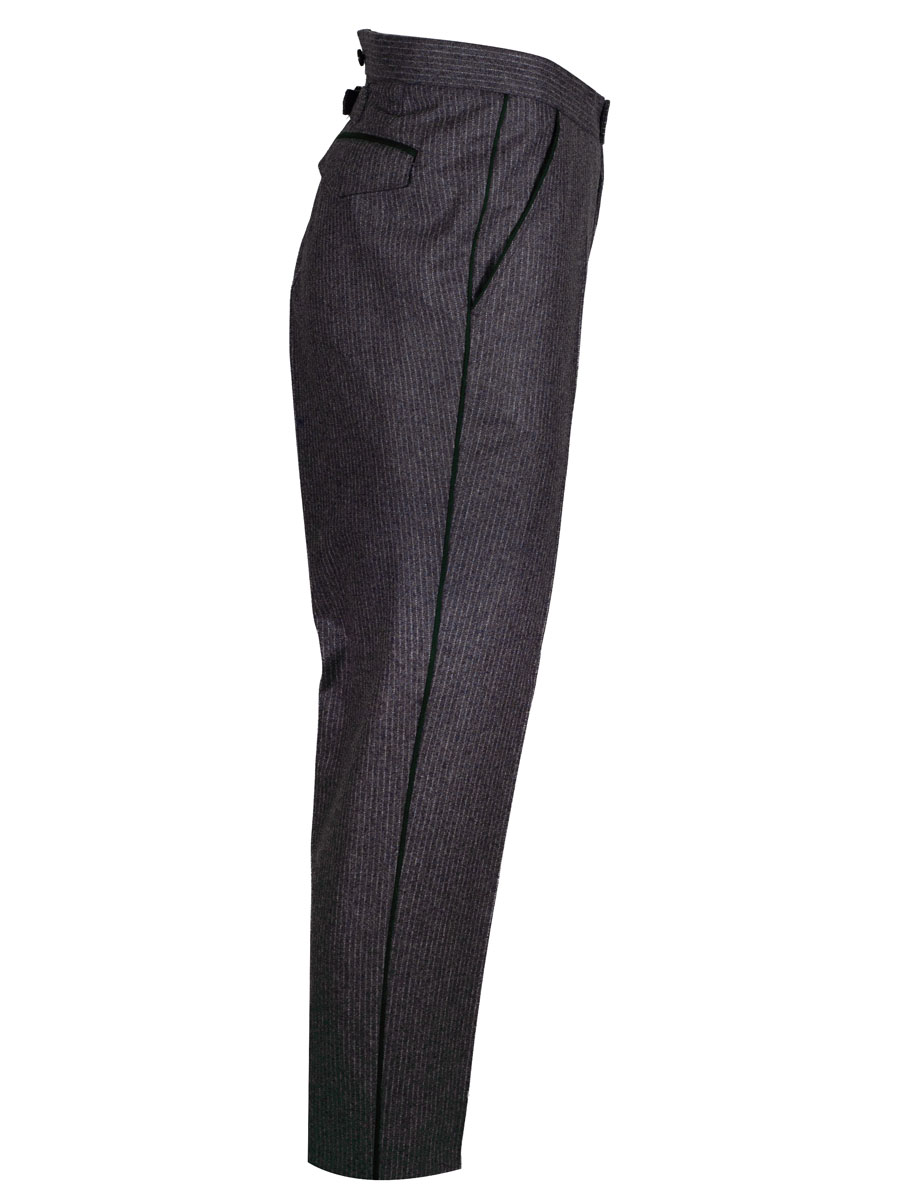 Viererspitz Stresemannhose Jakob, grau, seitlich grünes Paspol #4