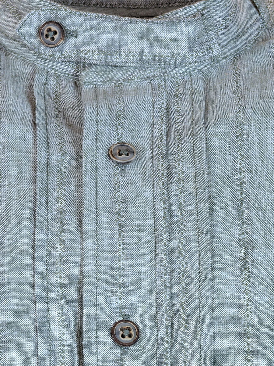 Waldorff Trachtenhemd hellgrün gestreift, Pfoad, Stehkragen #2