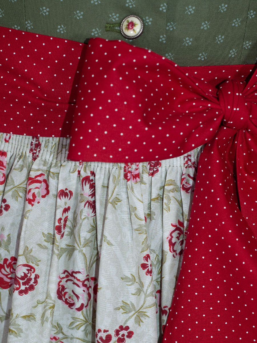 hausg'macht Pillersee Baumwolldirndl, grün-rot gemustert, 80lg #4