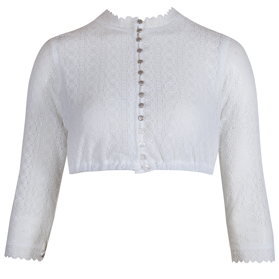 Country Line Dirndlbluse weiß, Spitze, transparent, 3/4-Arm #1