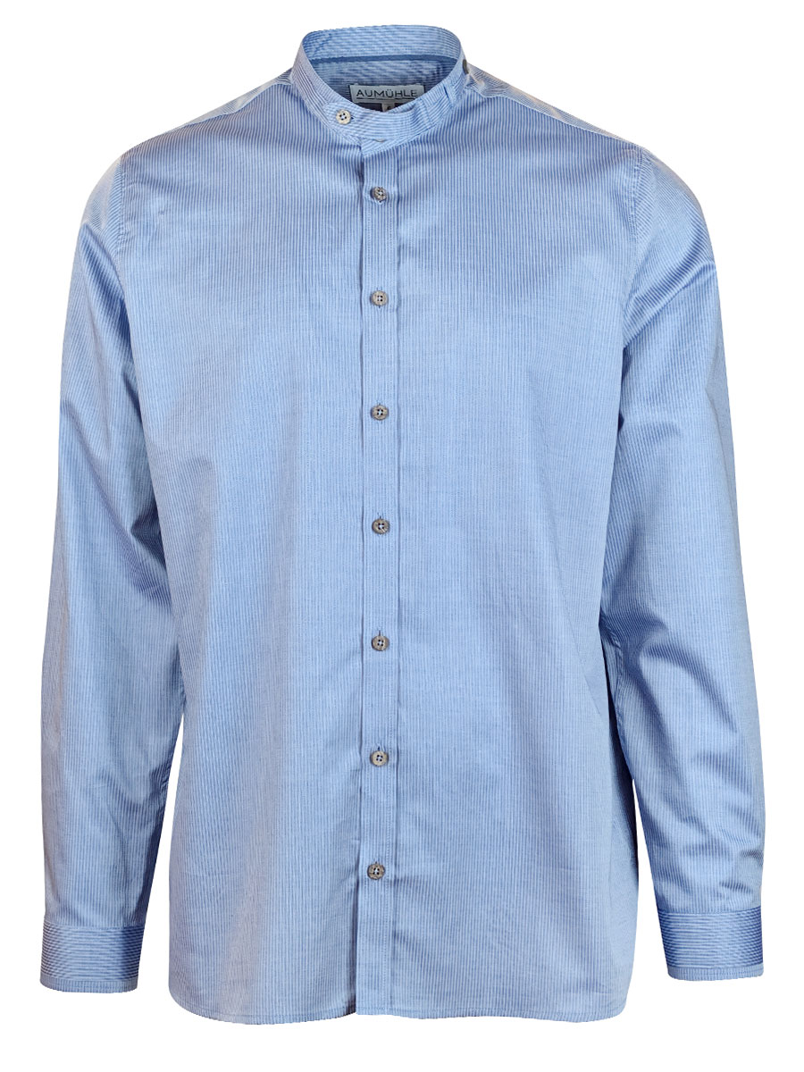 Waldorff Herrenhemd, hellblau-dunkelblau, gestreift, festlich #1