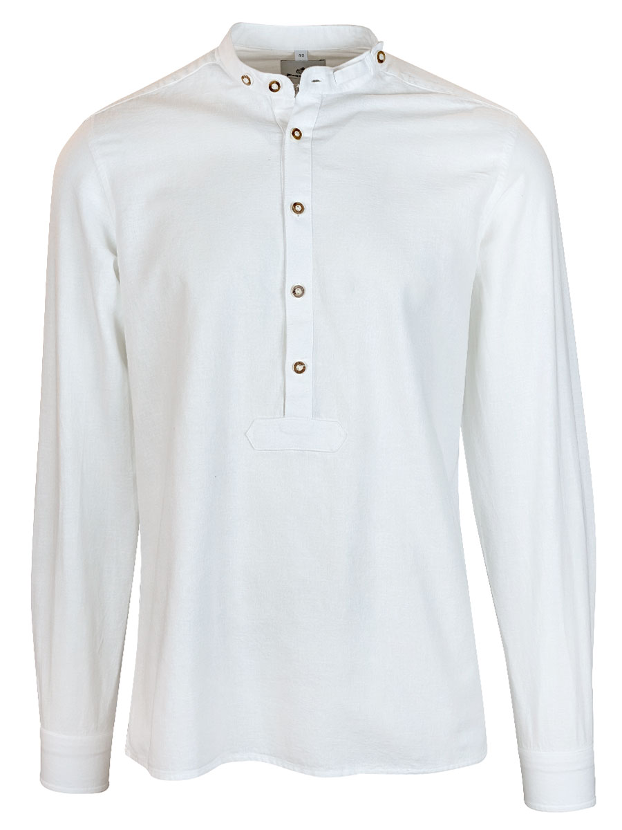 Hammerschmid Herrenhemd weiß, Pfoad, Stehkrage, Slim Fit #1